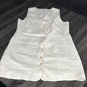 NWT Banana Republic Sleeveless White Button-Down Dress XL